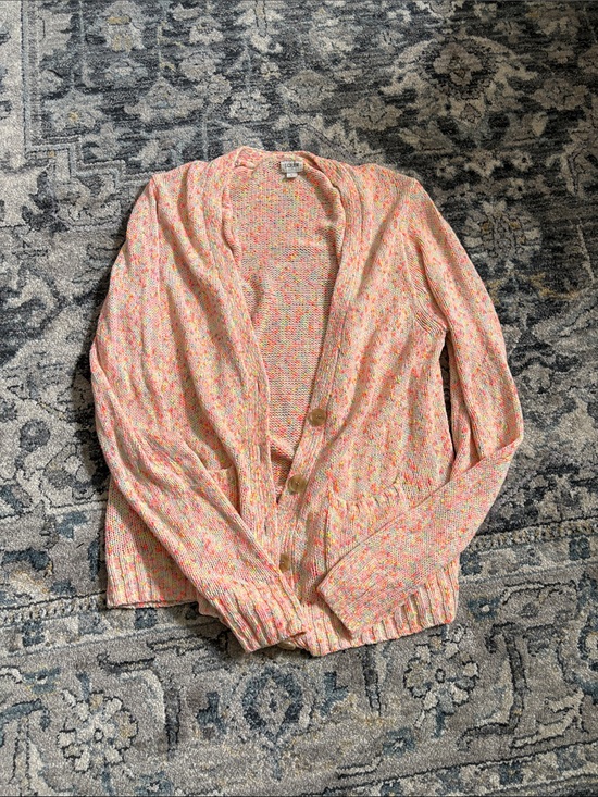 J. Crew Sweaters - J. Crew Pink Multicolor Speckled Knit Cardigan